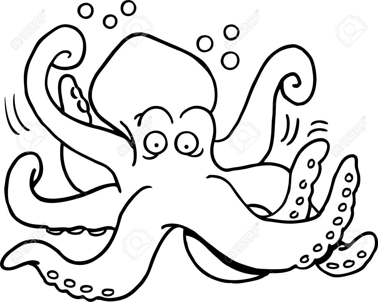 Octopus clipart black.