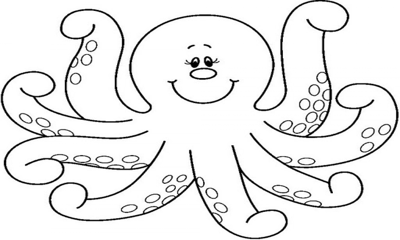 Octopus black and white octopus coloring template octopus
