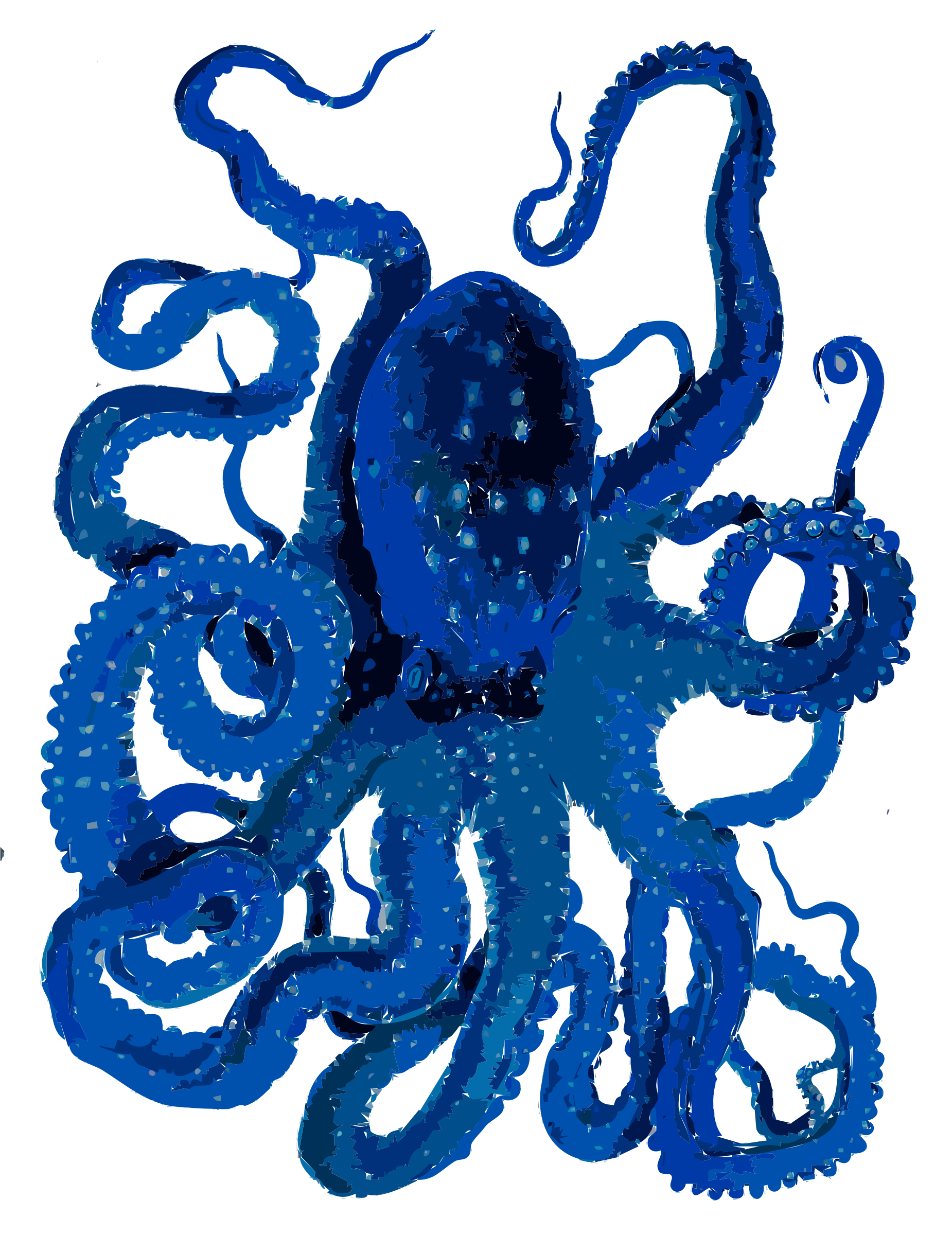 Blue octopus vector.