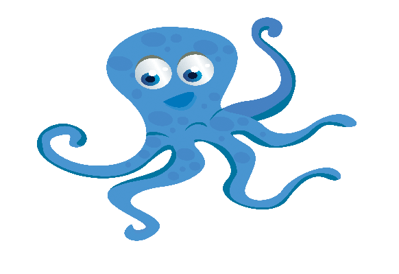 Blue octopus clipart.