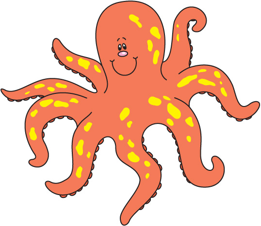 Octopus clipart colored.