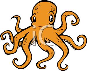 An Orange Octopus Clipart