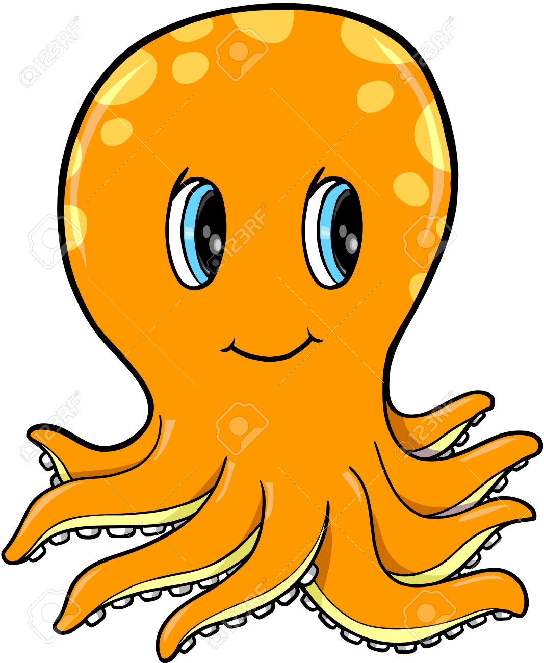 Orange clipart octopus.