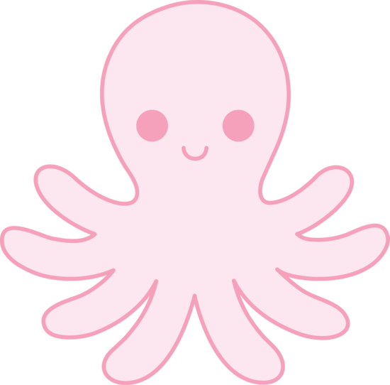 Pink octopus clipart