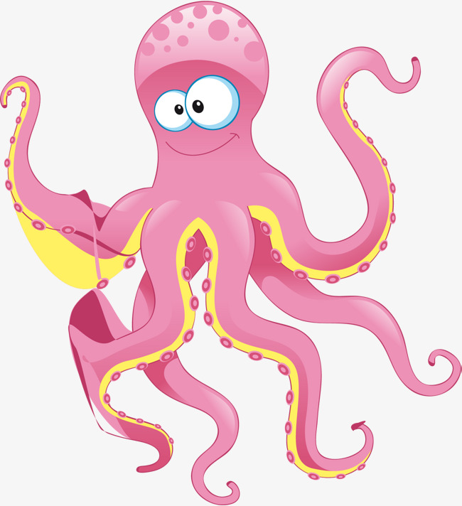 Download Free png Cartoon Pink Octopus, Cartoon Clipart