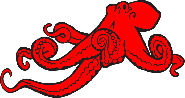 This free red octopus clip art