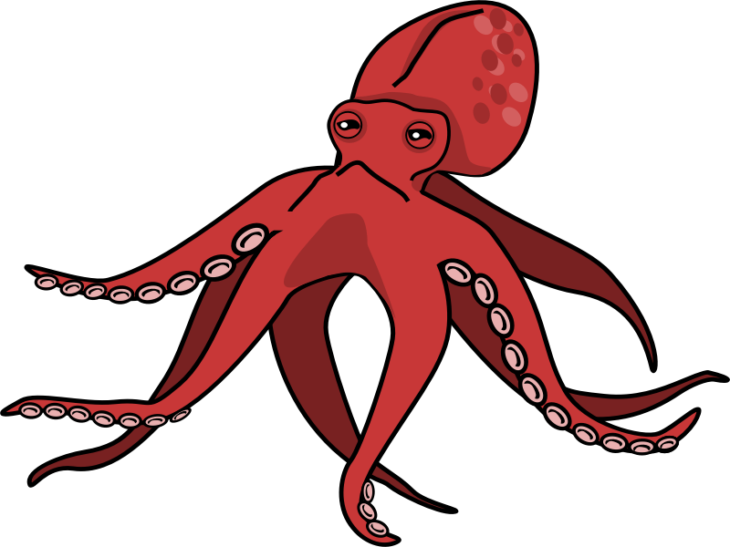 Free Red Octopus Clip Art