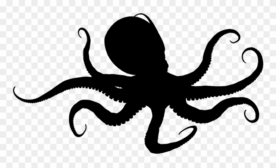 Octopus silhouette clipart.