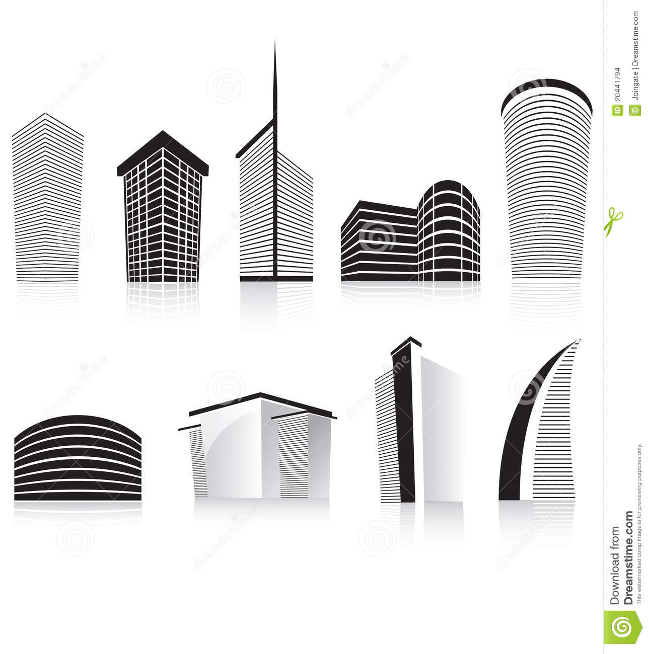 Office buildings clipart.