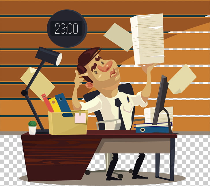 Office at Night Cartoon Stock illustration Illustration