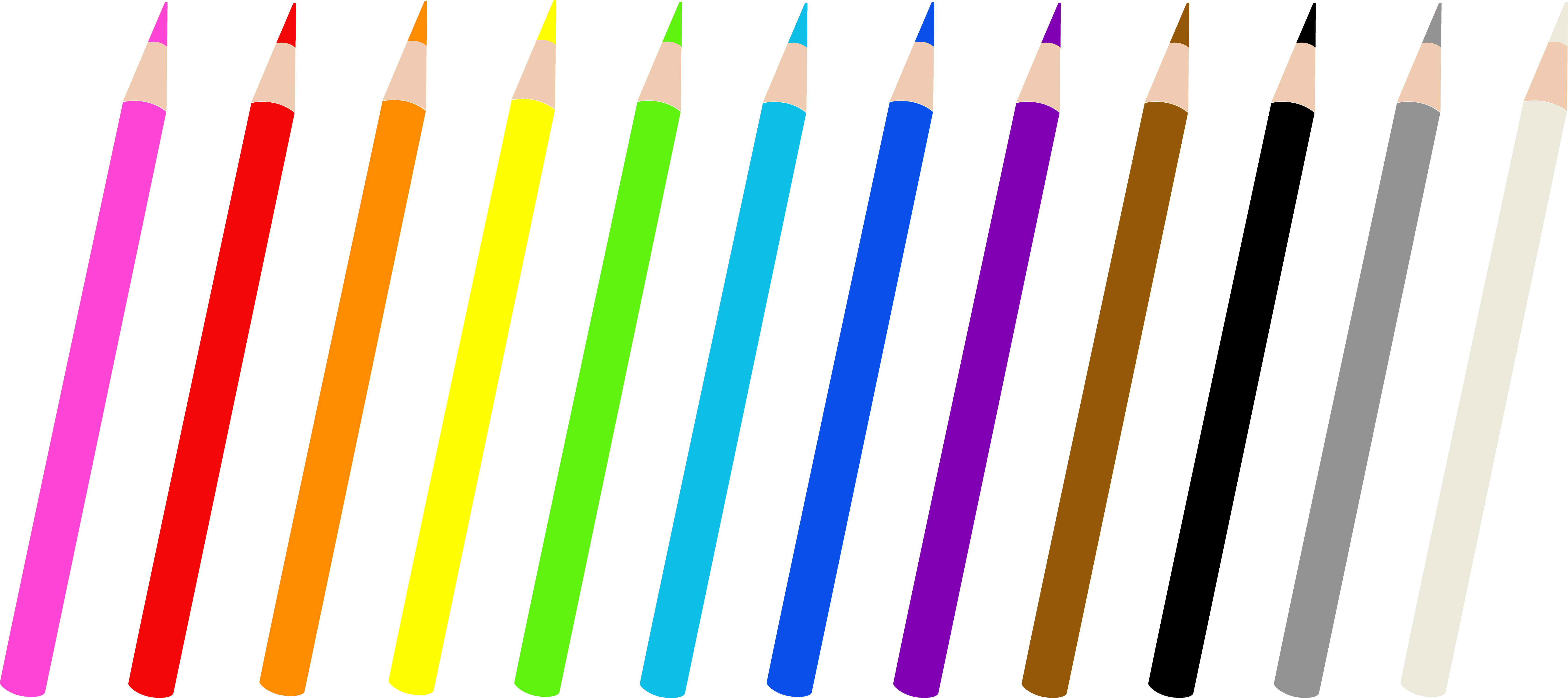 Set Of Twelve Colored Pencils Free clipart free image