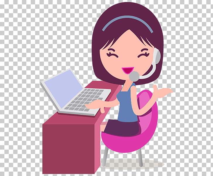 Call Centre Girl Customer Service Icon, Office Business
