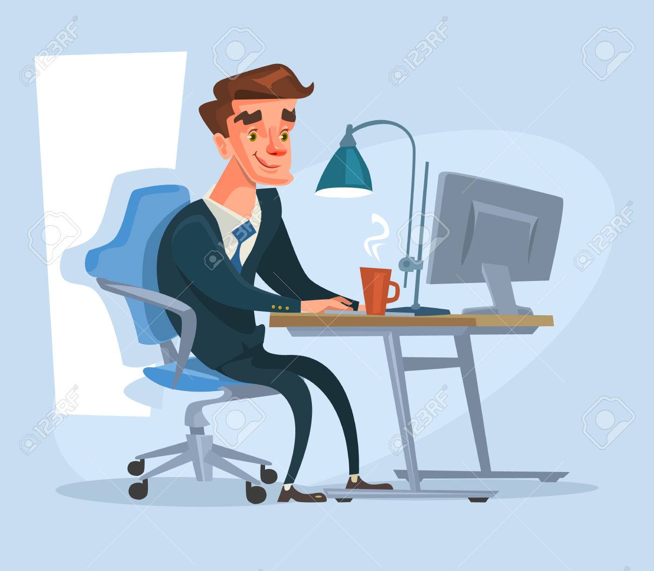 Happy office workers clipart