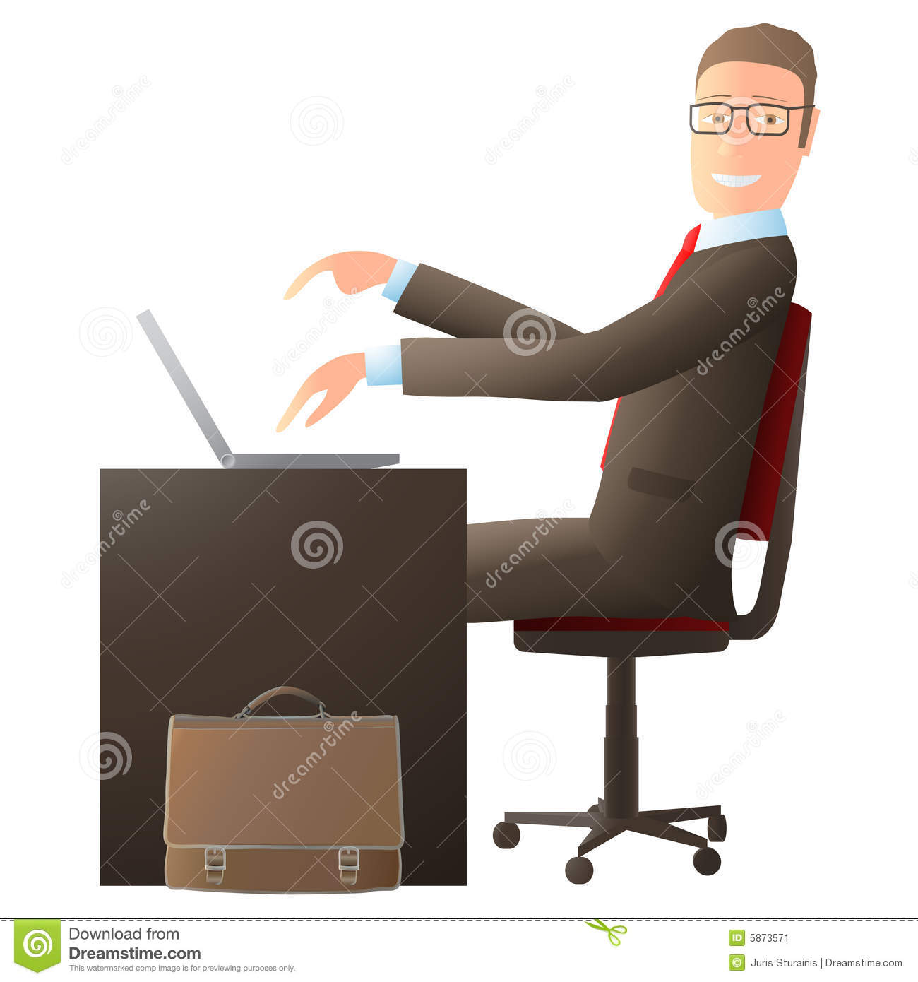 Happy office workers clipart