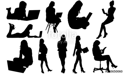 Working women silhouette.
