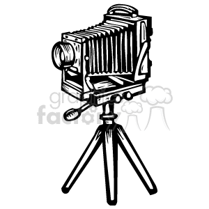 Black and White Old Fashion Camera clipart