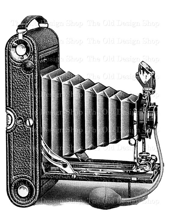Old Fashioned Camera Vintage Clip Art Illustration Digital
