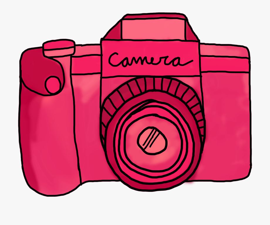 Pink camera clipart.