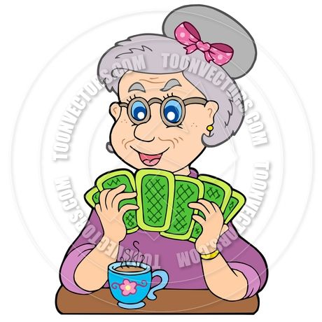 Clipart old people playing cards