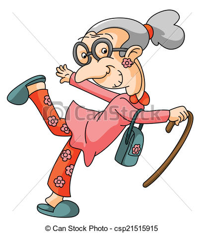 old lady clipart happy