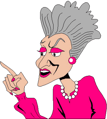 old lady clipart mad