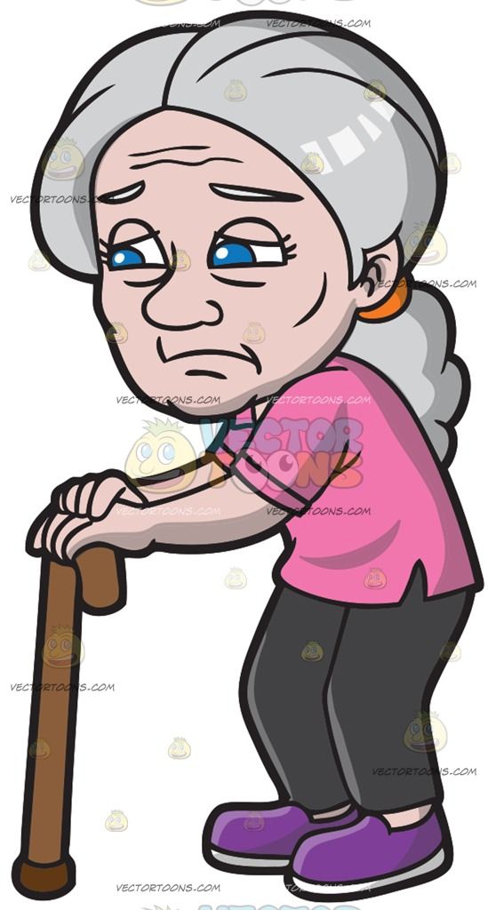 old lady clipart sad