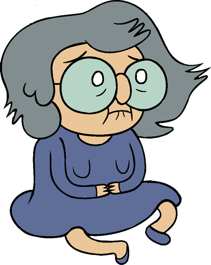Grumpy old lady.