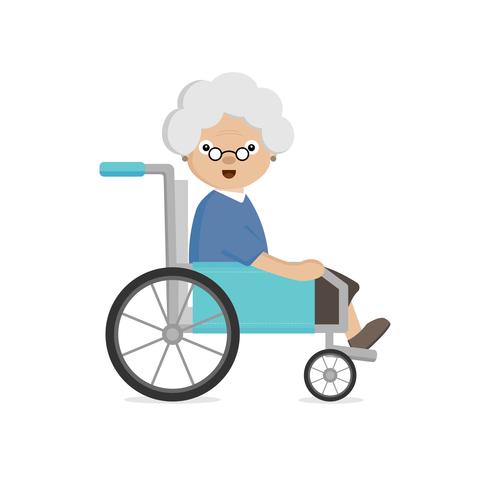 Old woman disabled.