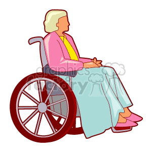 An Older Woman Sitting in her Wheelchair clipart