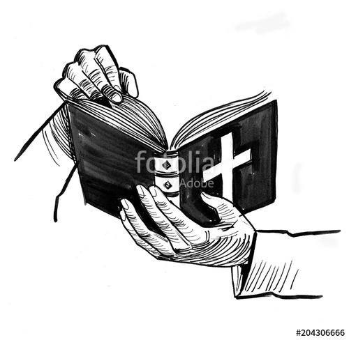 open bible clipart hand holding