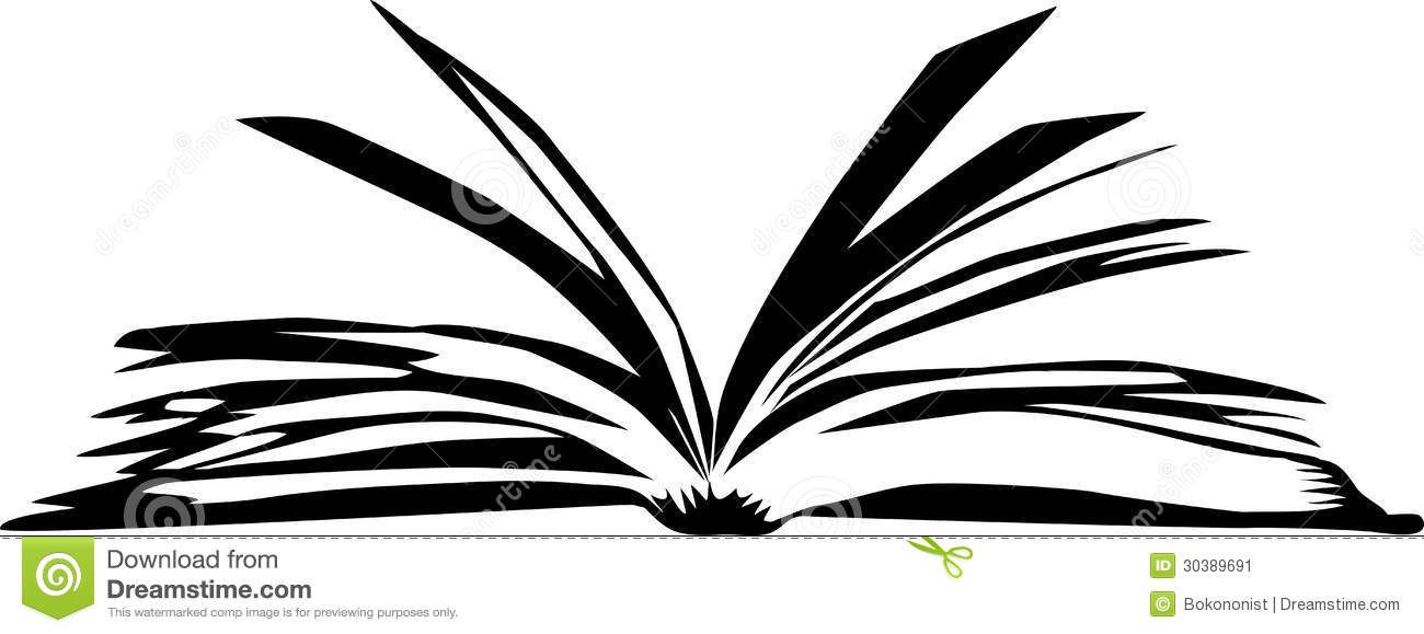 Open Book Clipart Black And White