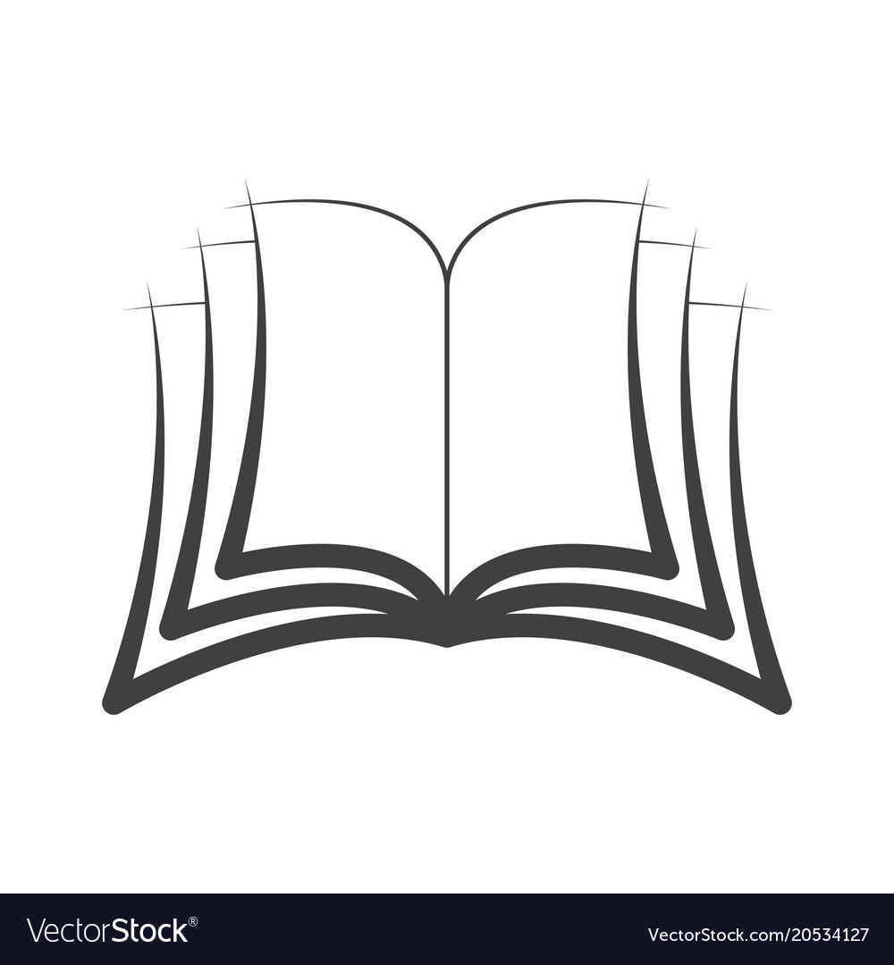 Icon symbol open book logo isolated
