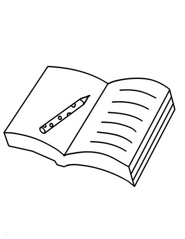 A Pen on an Open Book Coloring Page