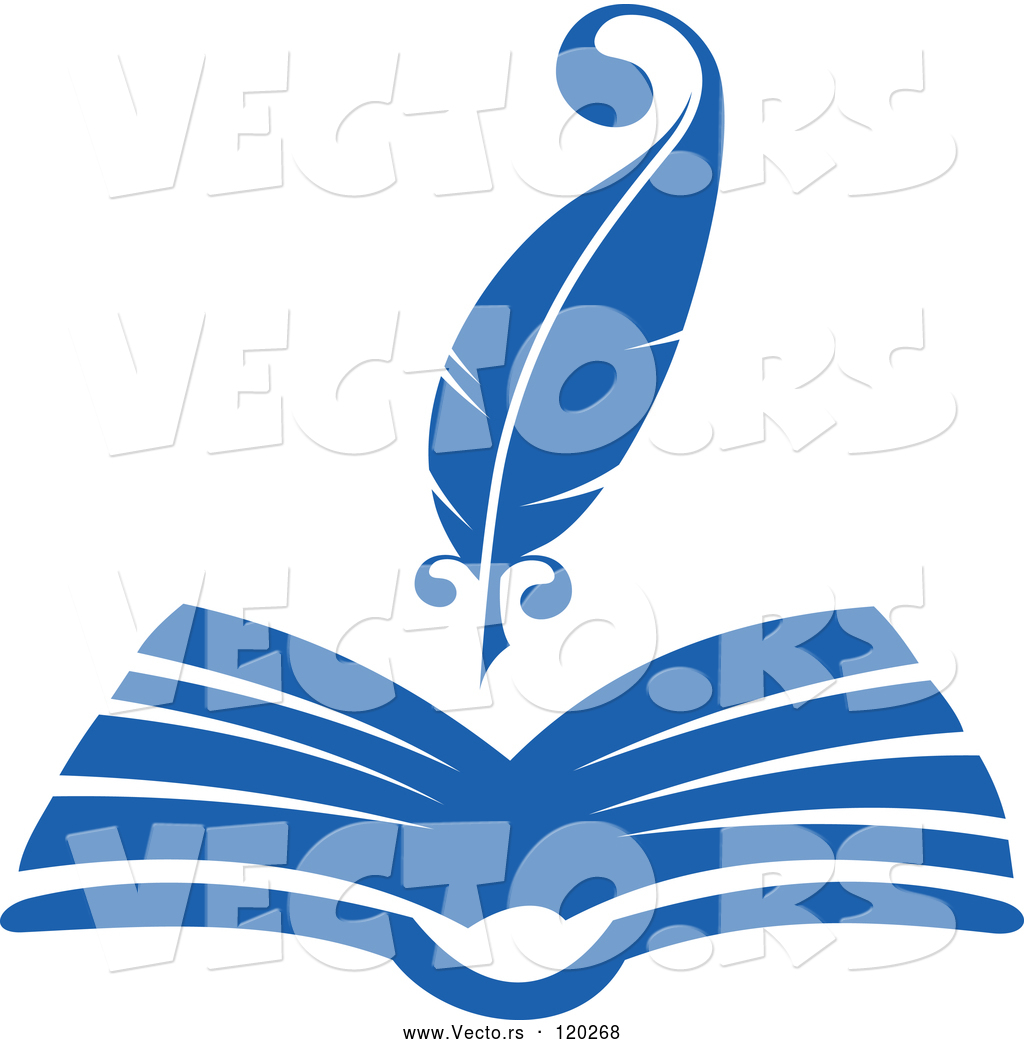 Vector blue quill.