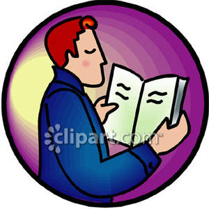 A Person Holding an Open Book Royalty Free Clipart Picture