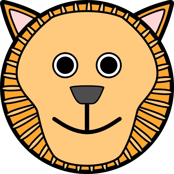 Lion Rounded Face clip art Free vector in Open office