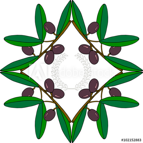 Olive seamless pattern with laurels