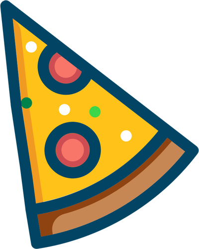 Pepperoni pizza vector.
