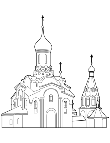 Orthodox Cathedral coloring page