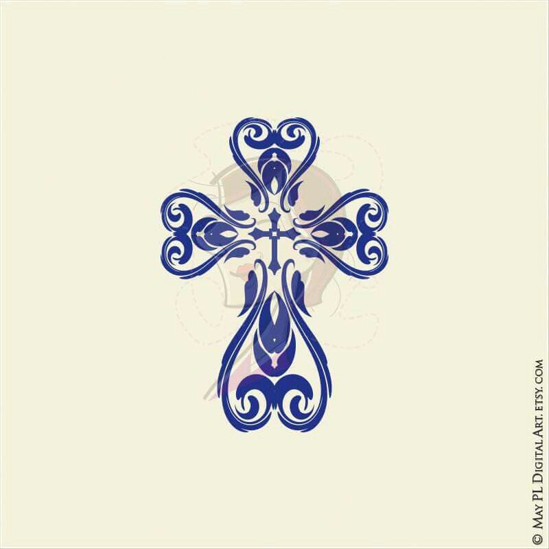 Cross Clip Art Navy Blue Decorative Crosses Christian