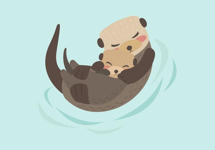 Otter Mom and Baby