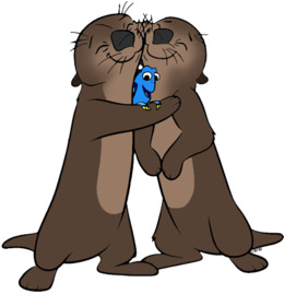 Baby otter clipart.