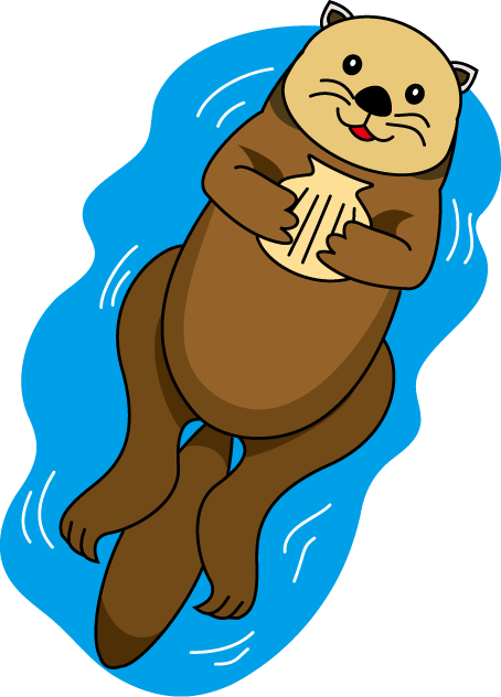 Baby otter clipart.