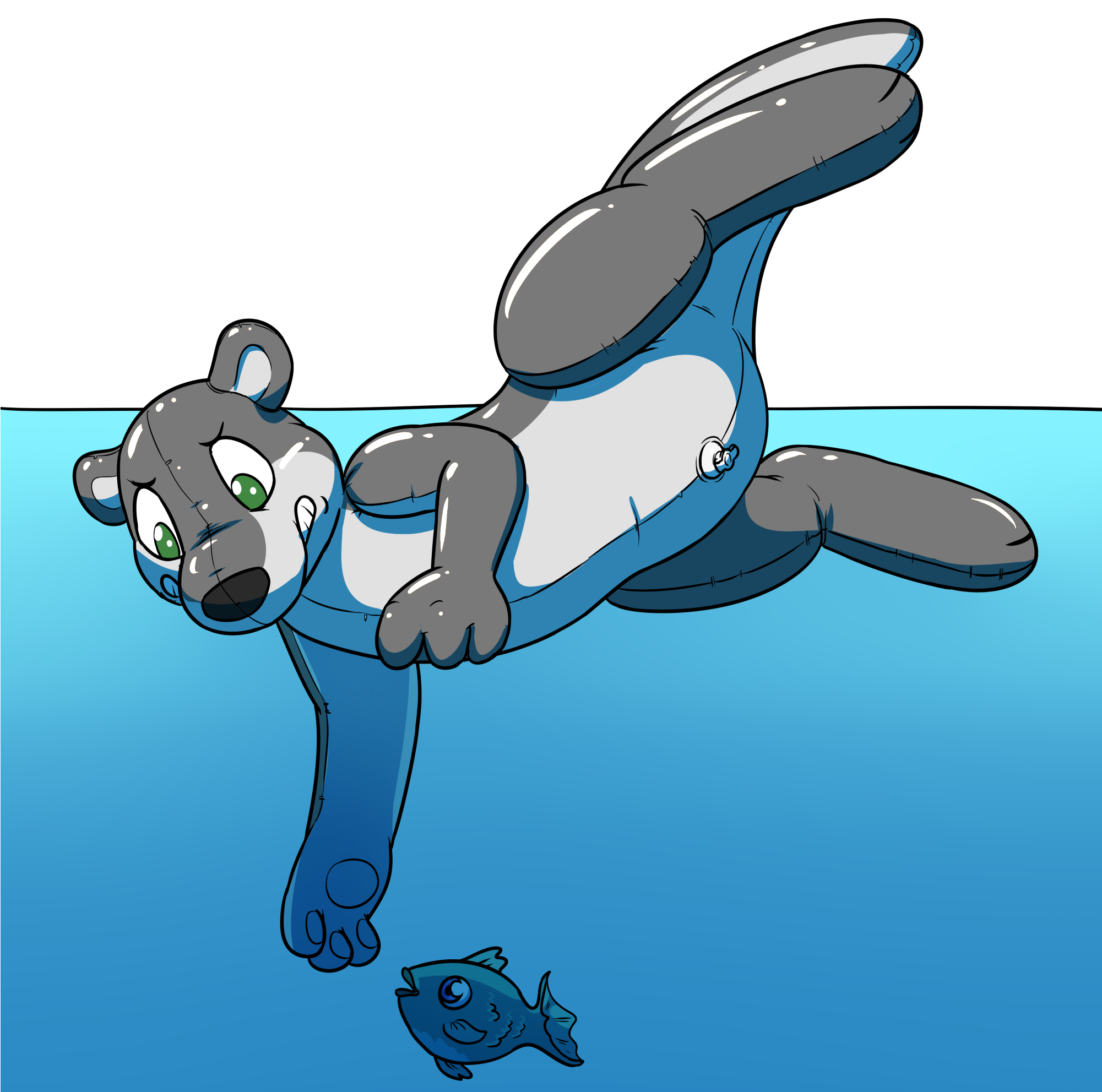 Otter clipart blue.