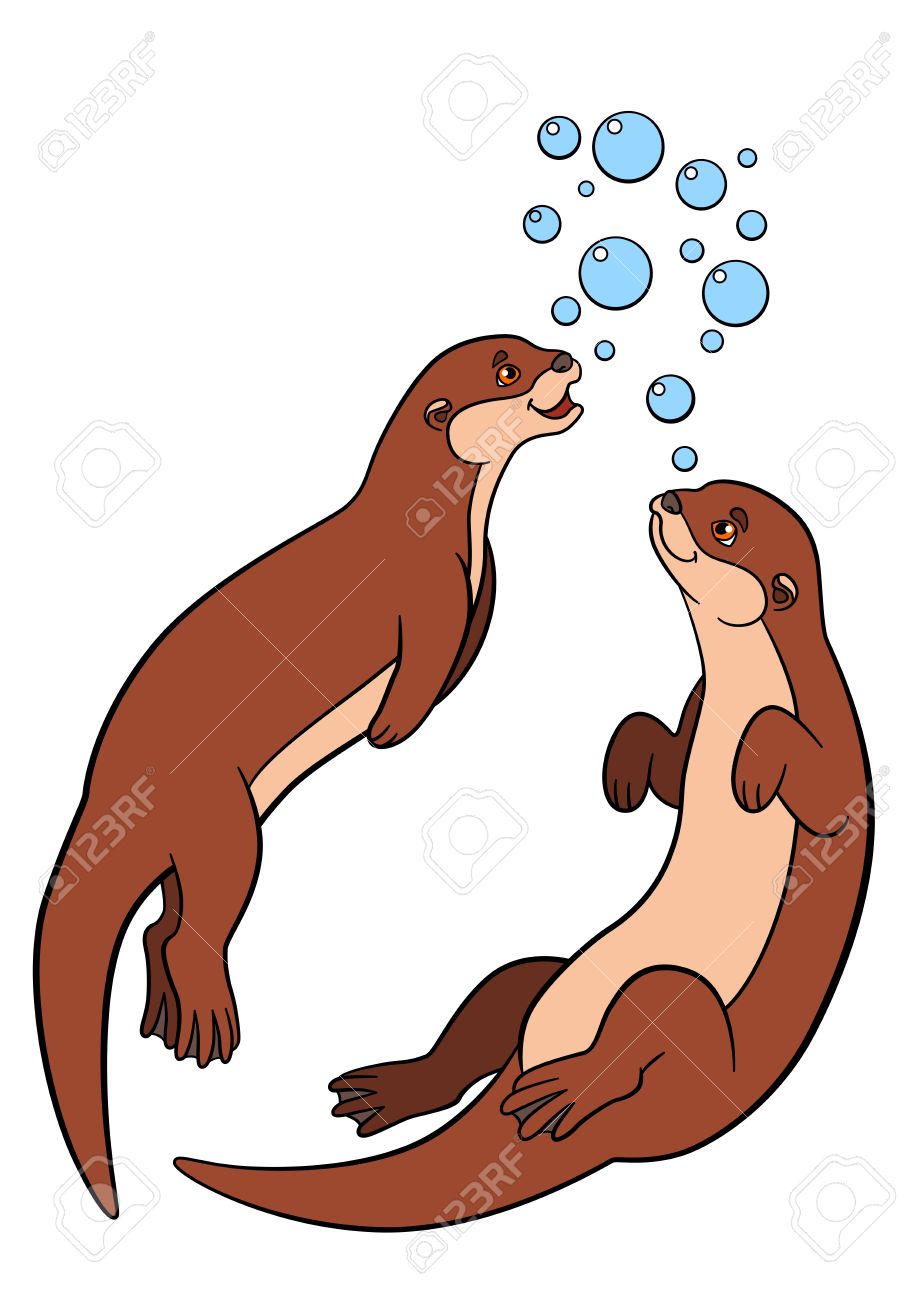 Collection otter clipart.