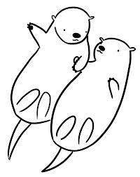 Otter holding hands drawing
