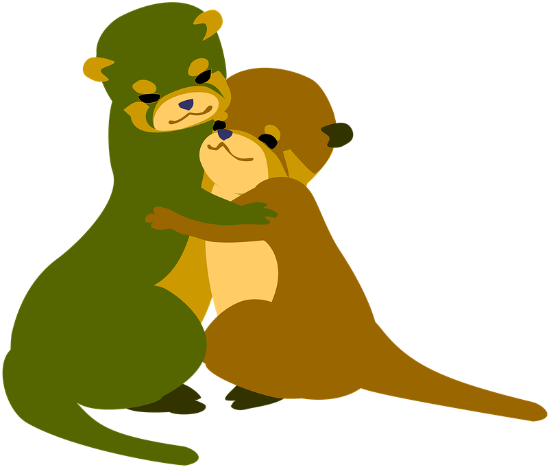 Otter, Hugs, Love, Friendship, Good Friends Clipart