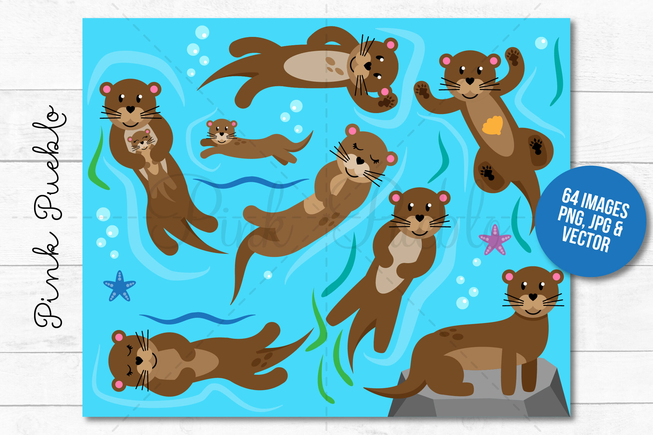 Otter Clipart and Vectors By Devon Carlson