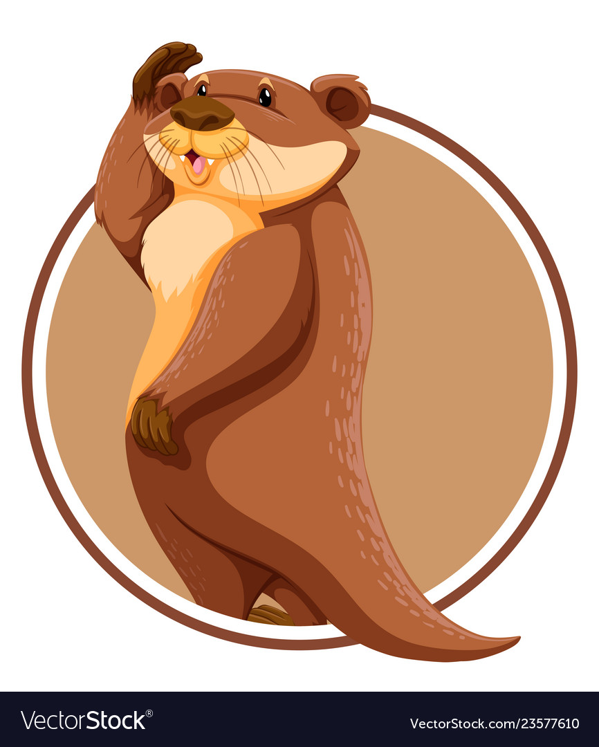 Otter on circle template