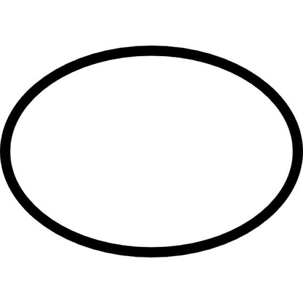 Oval clipart black and white